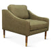 Raleigh Mid-Century Modern Arm Chair in Green Chenille Fabric - World Interiors