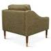 Raleigh Mid-Century Modern Arm Chair in Green Chenille Fabric - World Interiors