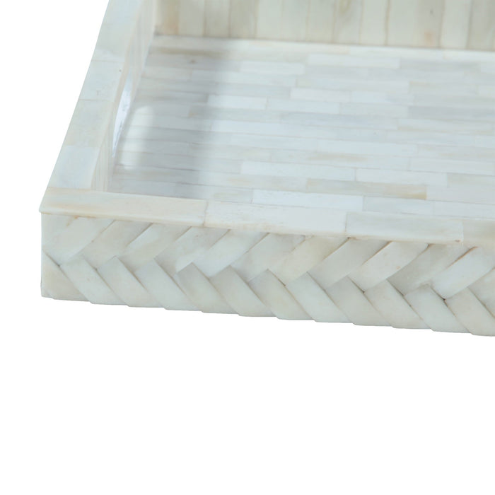 Alexandria Rectangular Tray in Cream - World Interiors