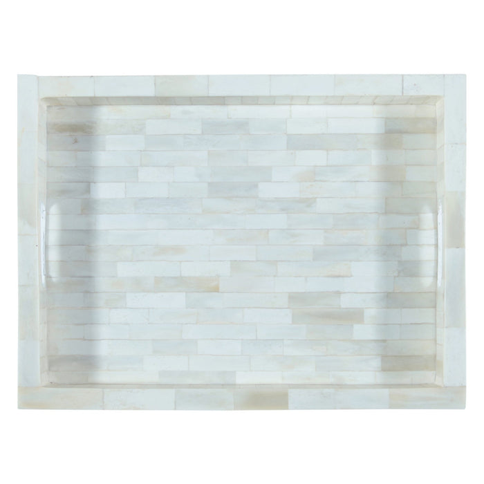 Alexandria Rectangular Tray in Cream - World Interiors