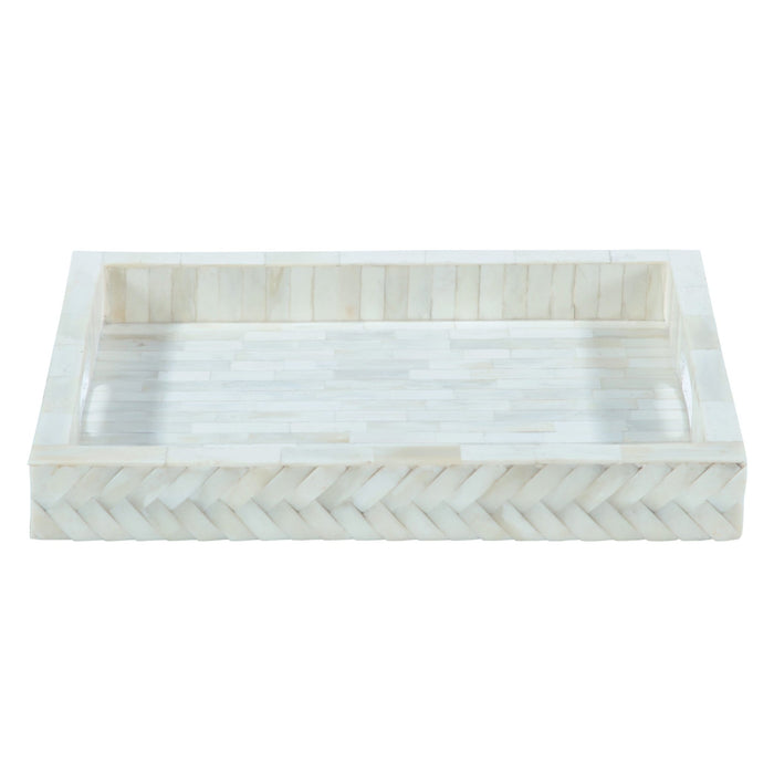 Alexandria Rectangular Tray in Cream - World Interiors