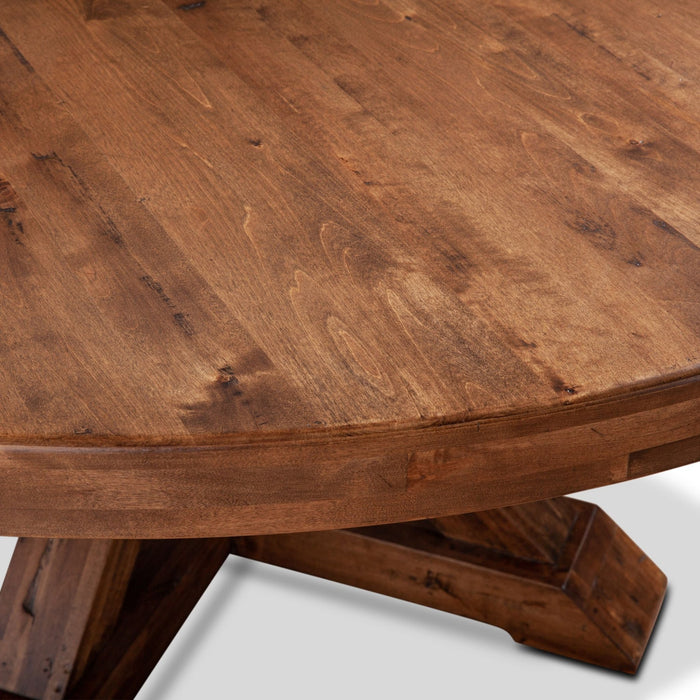 Aspen 60" Birch Wood Round Dining Table in Earth Tone - World Interiors
