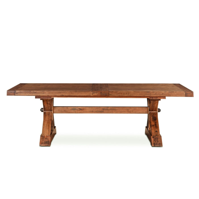 Aspen Birch Wood 100-144" Extension Table in Earth Finish - World Interiors