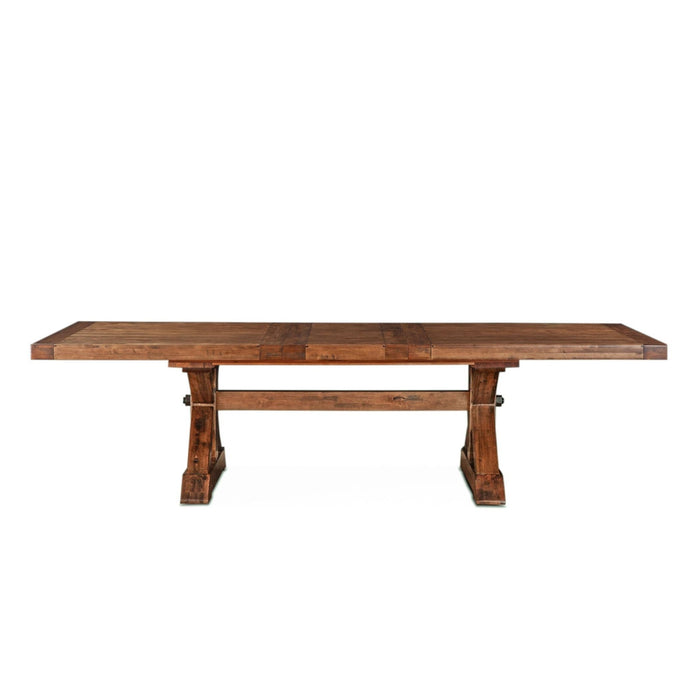 Aspen Birch Wood 100-144" Extension Table in Earth Finish - World Interiors