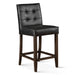 Aven Counter Chair in Black Leather - World Interiors