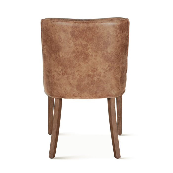 Avery Dining Chair in Tan Leather with Natural Legs - World Interiors