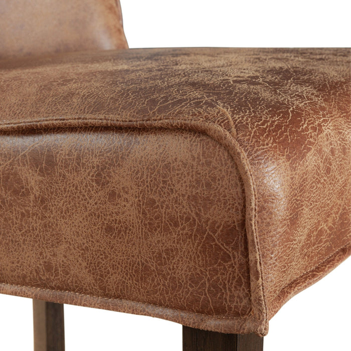 Avery Dining Chair in Tan Leather with Natural Legs - World Interiors