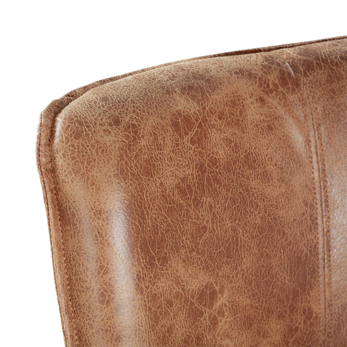 Avery Dining Chair in Tan Leather with Natural Legs - World Interiors