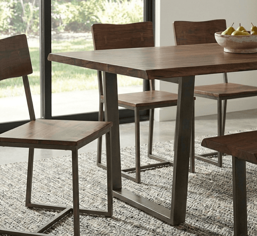 Belfrie 6 - Piece Live Edge Dining Set (72" Table + 4 Chairs + Bench) - World Interiors