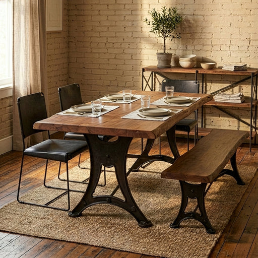 Blayne 72" Rustic Farmhouse Live - Edge Dining Table - World Interiors