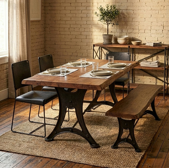 Blayne 72" Rustic Farmhouse Live - Edge Dining Table - World Interiors