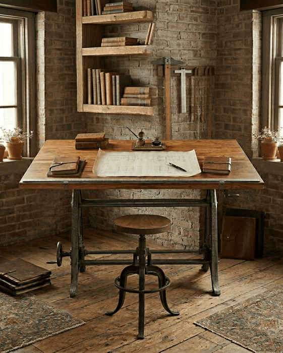 Blayne Rustic Adjustable Height Barstool - World Interiors