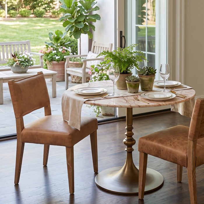Bordeaux 36" Retro Marble Bistro Table - World Interiors