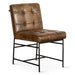 Brisbane 19" Stockton Leather Dining Chair in Antique Whiskey - World Interiors