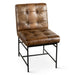 Brisbane 19" Stockton Leather Dining Chair in Antique Whiskey - World Interiors