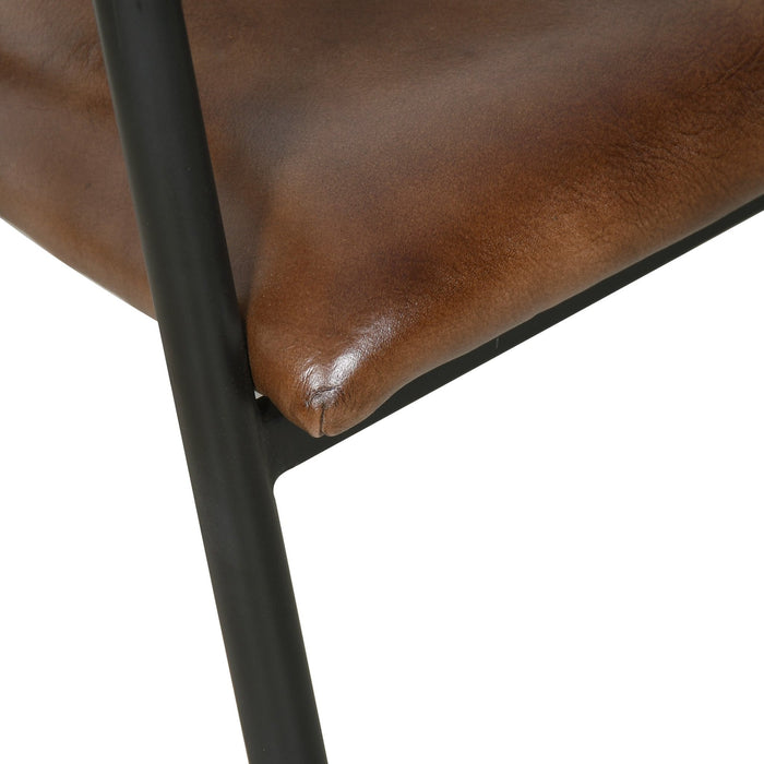 Brisbane Halstead Dining Chair in Chestnut Leather - World Interiors