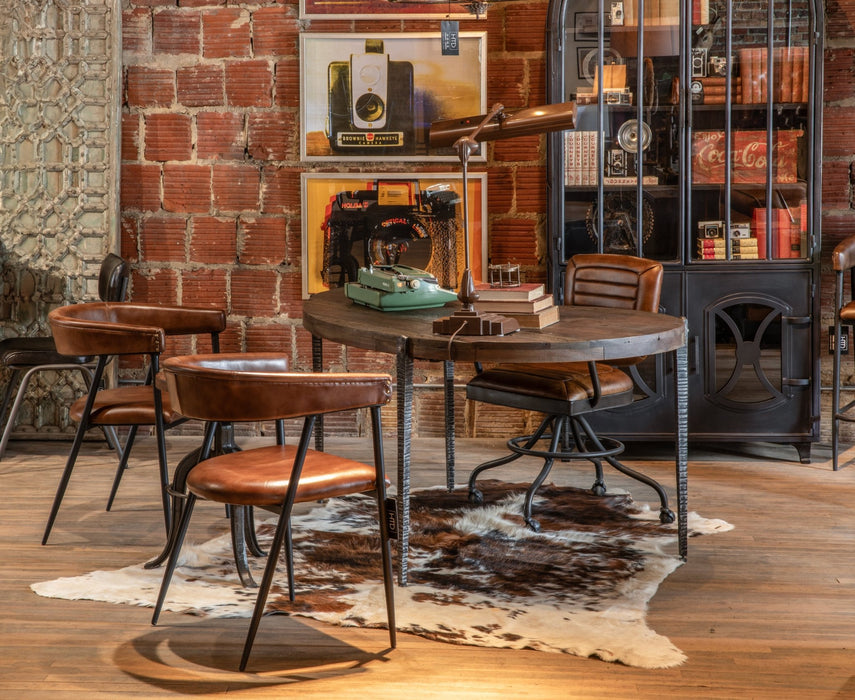 Brisbane Halstead Dining Chair in Chestnut Leather - World Interiors