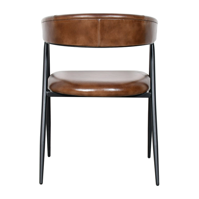 Brisbane Halstead Dining Chair in Chestnut Leather - World Interiors
