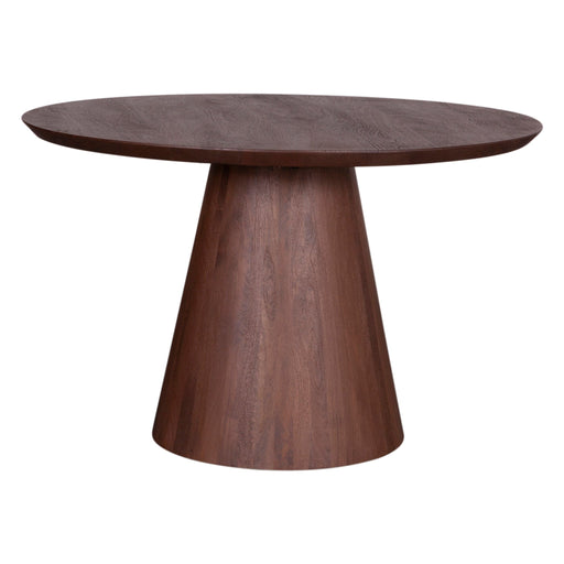 Calabasas 54" Modern Round Dining Table in Toffee Nut - World Interiors
