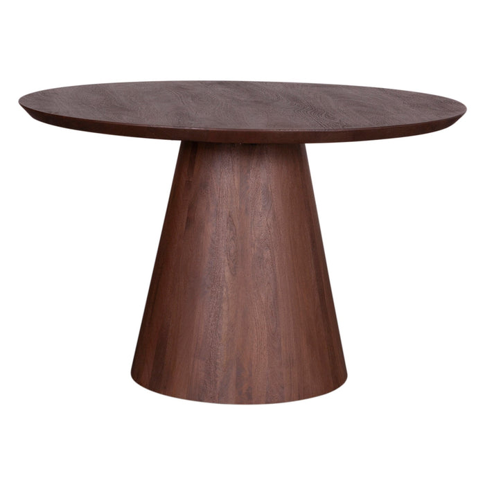 Calabasas 54" Modern Round Dining Table in Toffee Nut - World Interiors