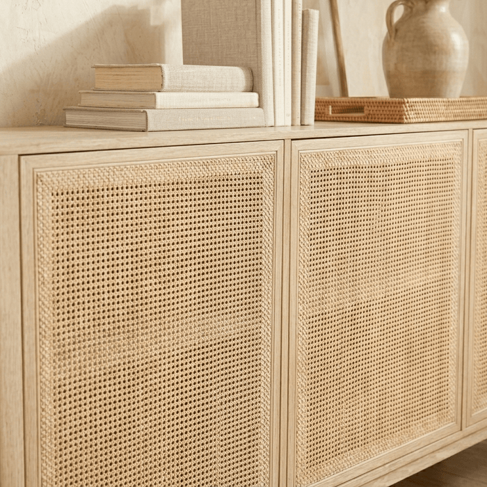Calabasas 64" Modern Sideboard in Natural White - World Interiors