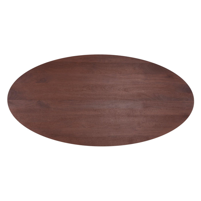 Calabasas 86" Modern Oval Dining Table in Toffee Nut - World Interiors
