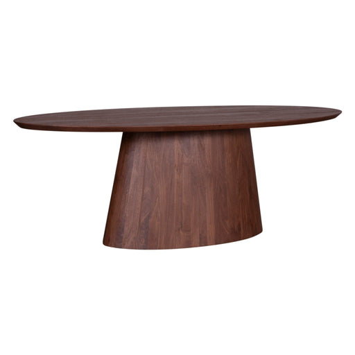 Calabasas 86" Modern Oval Dining Table in Toffee Nut - World Interiors