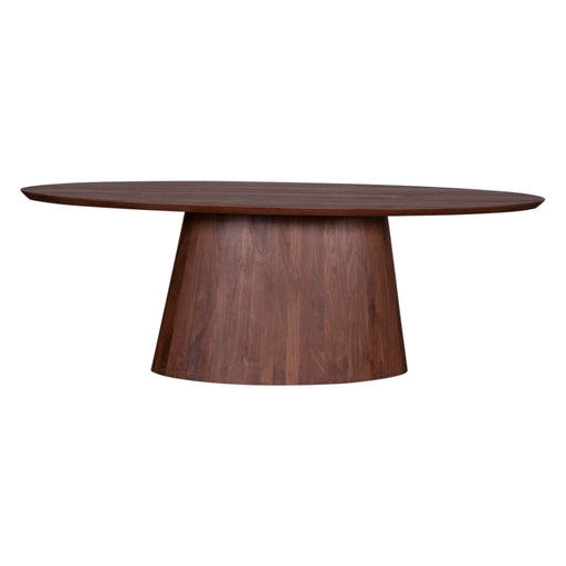 Calabasas 86" Modern Oval Dining Table in Toffee Nut - World Interiors