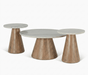 Caldera 3 - Piece Marble Accent Table Set (Coffee Table + 2 Side Tables) - World Interiors