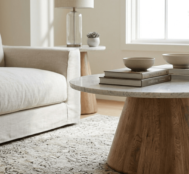 Caldera 3 - Piece Marble Accent Table Set (Coffee Table + 2 Side Tables) - World Interiors