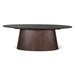 Caldera 90" Lava Marble Oval Dining Table with Dark Oak Base - World Interiors