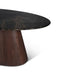 Caldera 90" Lava Marble Oval Dining Table with Dark Oak Base - World Interiors