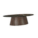 Caldera Lava Marble Oval Coffee Table with Dark Oak Base - World Interiors