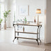 Calloway 50" White Marble Industrial Console Table - World Interiors