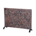 Carved Wood Panel on Iron Stand | Reclaimed Hand Finished