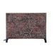 Carved Wood Panel on Iron Stand | Reclaimed Hand Finished