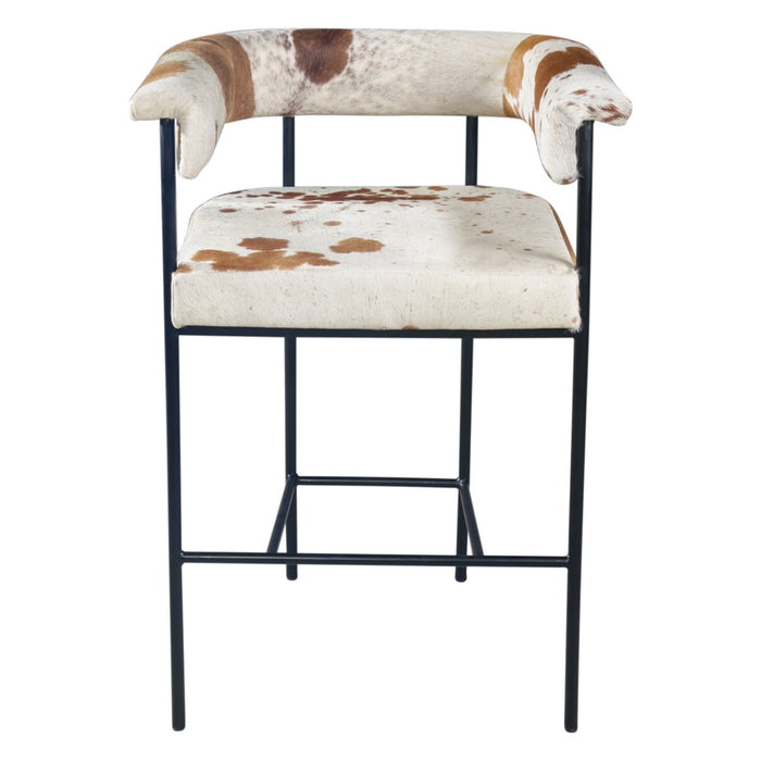 Charleston 18" Counter Armchair in Brown Hair on Hide - World Interiors