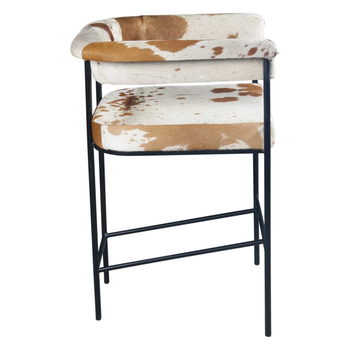 Charleston 18" Counter Armchair in Brown Hair on Hide - World Interiors