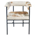 Charleston 18" Dining Armchair in Brown Hair on Hide Leather - World Interiors