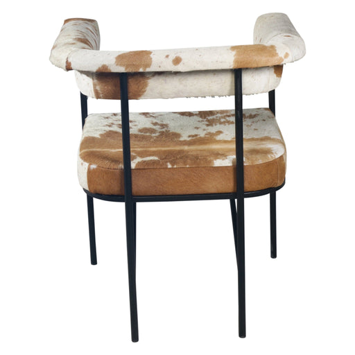 Charleston 18" Dining Armchair in Brown Hair on Hide Leather - World Interiors