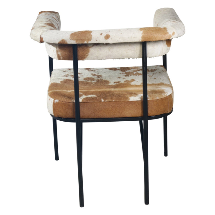 Charleston 18" Dining Armchair in Brown Hair on Hide Leather - World Interiors