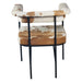 Charleston 18" Dining Armchair in Brown Hair on Hide Leather - World Interiors