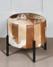 Charleston Brown Cowhide Stool - World Interiors