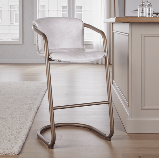 Chiavari Industrial Modern Leather Barstool - World Interiors