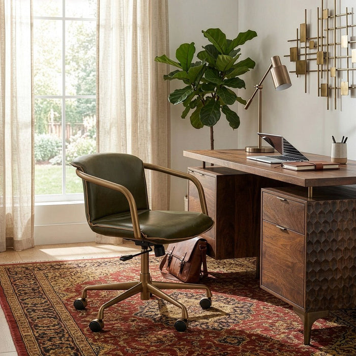 Chiavari Industrial Modern Swivel Office Chair - World Interiors