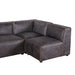 Chiavari Modular Sectional in Distressed Ebony Leather - World Interiors
