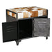 Dallas 23" Small Brown Hair on Hide Reclaimed Locker Bench - World Interiors