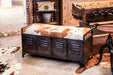 Dallas 47" Large Brown Hair on Hide Reclaimed Locker Bench - World Interiors