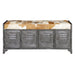 Dallas 47" Large Brown Hair on Hide Reclaimed Locker Bench - World Interiors
