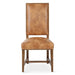 Dani High Back Formal Dining Chair in Chestnut Leather - World Interiors